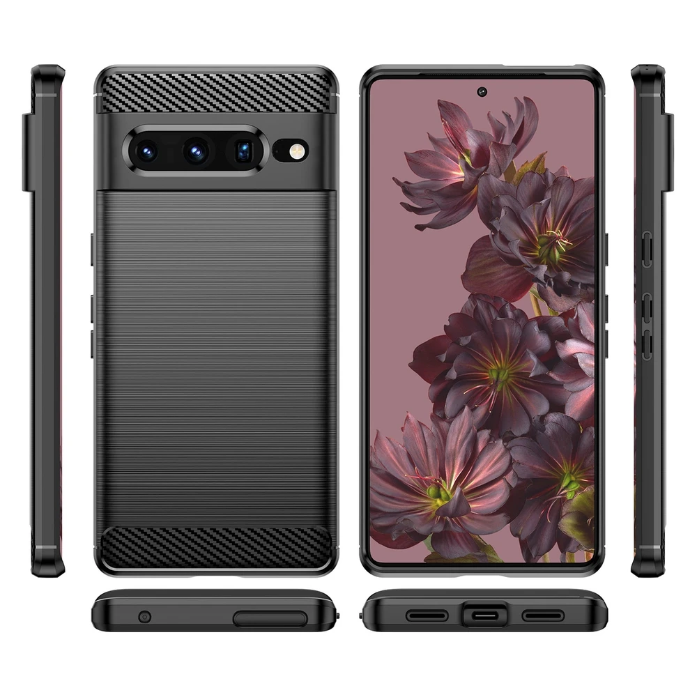 Hurtel Carbon Case Flexible Google Pixel 7 Pro dėklas telefonui juodos spalvos