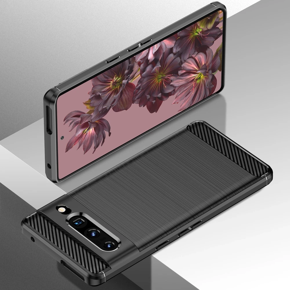 Hurtel Carbon Case Flexible Google Pixel 7 Pro dėklas telefonui juodos spalvos