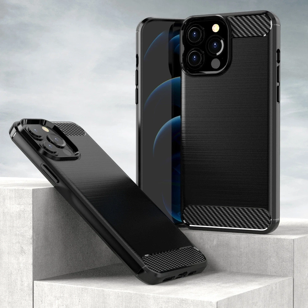 Hurtel Carbon dėklas skirtas iPhone 13 Pro Max, juodas