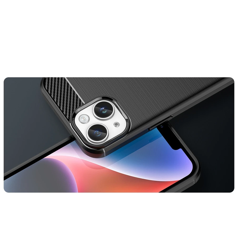 Hurtel Carbon dėklas skirtas iPhone 14, mėlynas