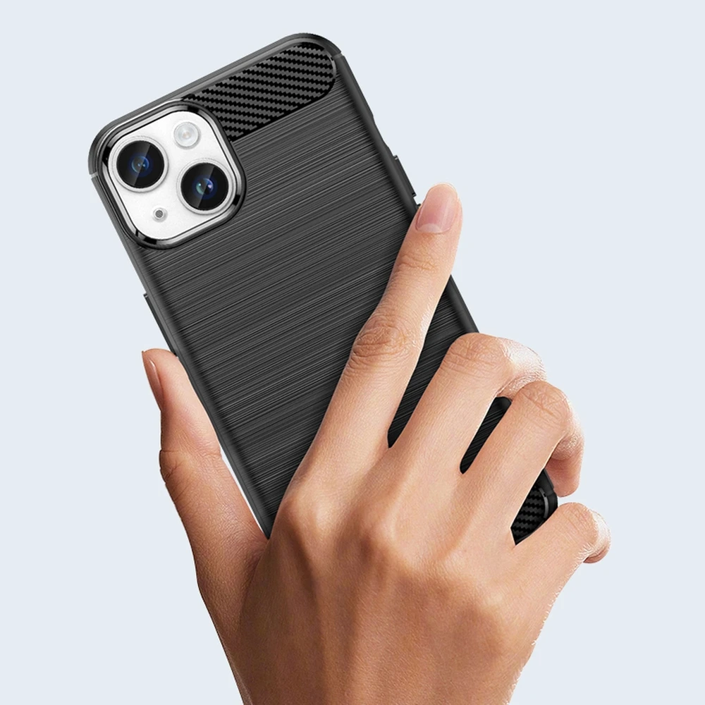 Hurtel Carbon dėklas skirtas iPhone 14, mėlynas