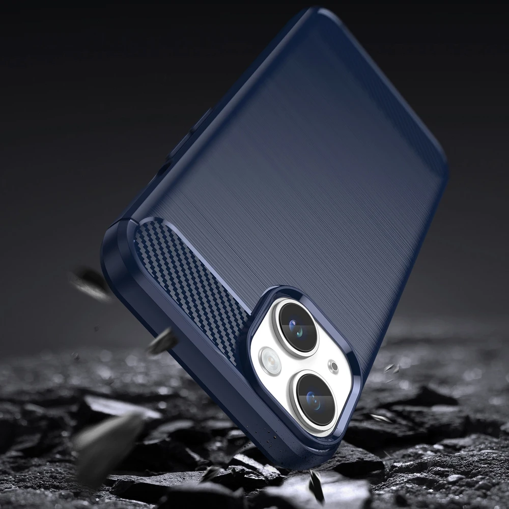 Hurtel Carbon dėklas skirtas iPhone 14 Plus, mėlynas