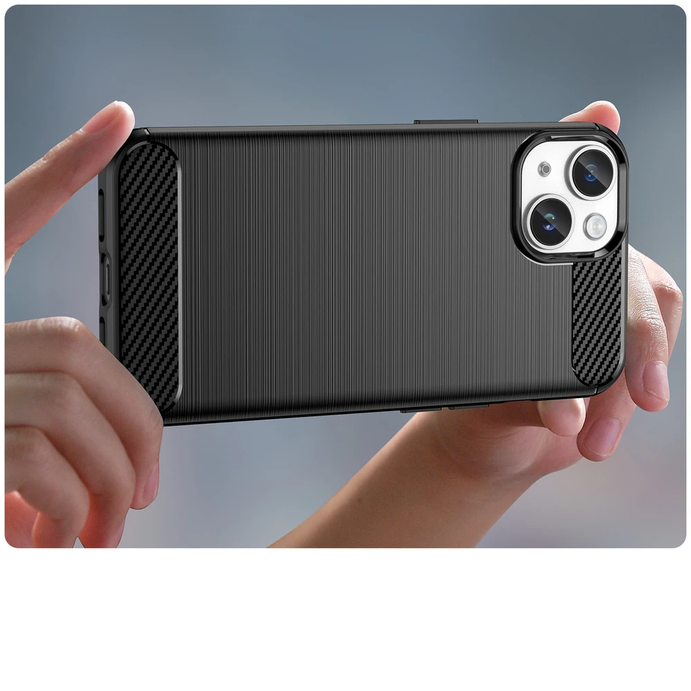 Hurtel Carbon dėklas skirtas iPhone 14 Plus, juodas