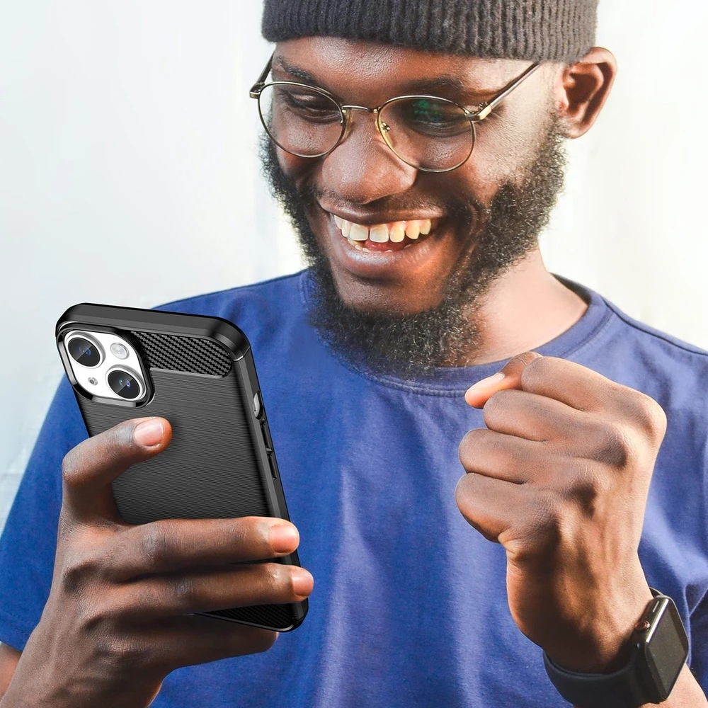 Hurtel Carbon dėklas skirtas iPhone 14 Plus, juodas