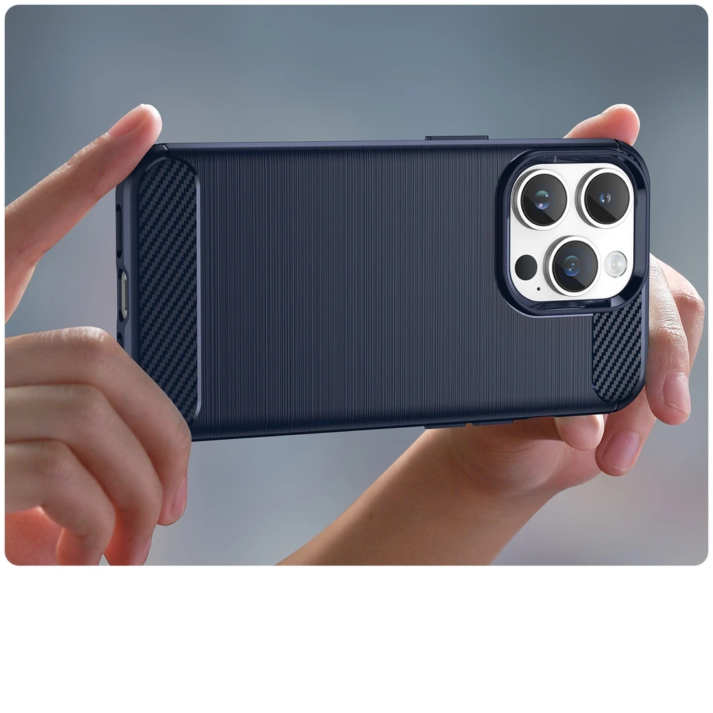 Hurtel Carbon dėklas skirtas iPhone 14 Pro Max, mėlynas