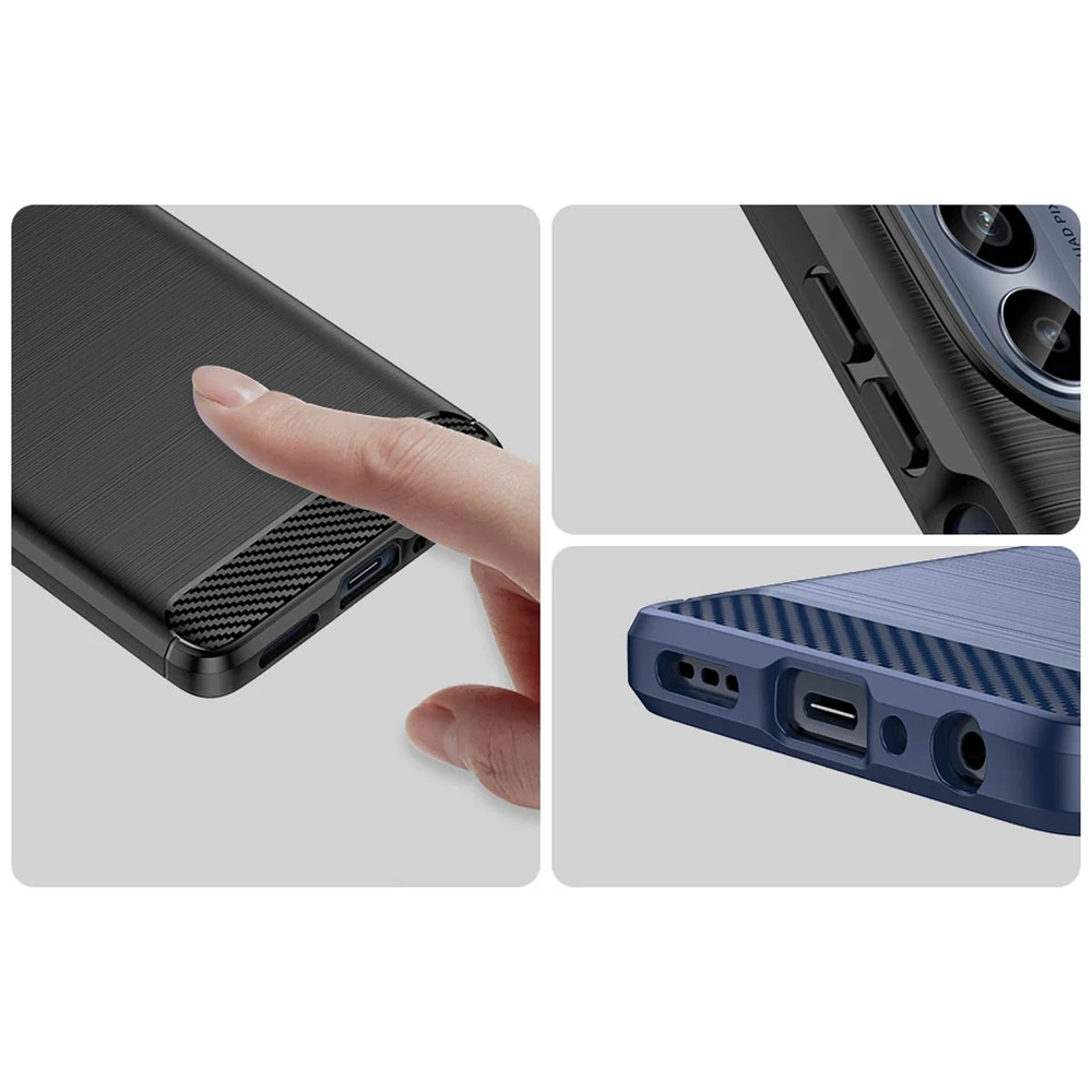 Hurtel Carbon dėklas skirtas Motorola Moto G62 5G, juodas