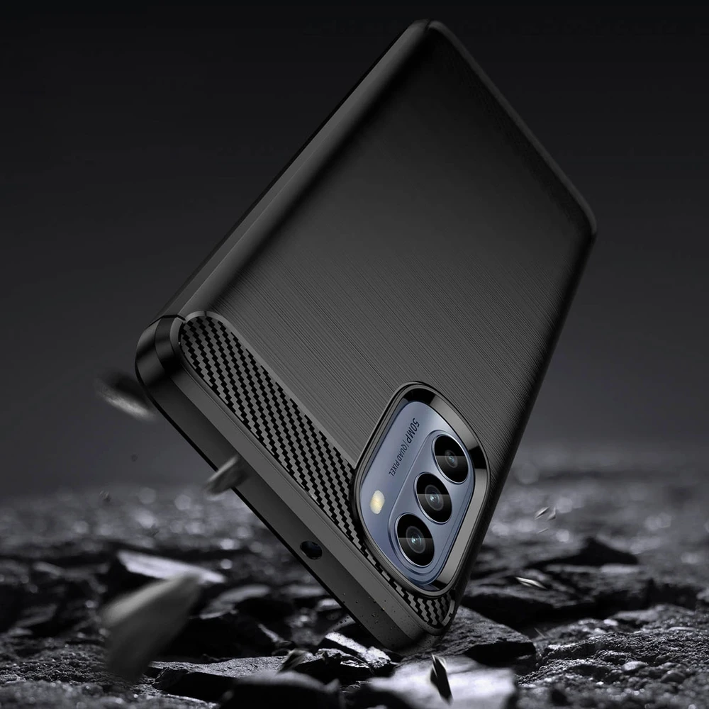 Hurtel Carbon dėklas skirtas Motorola Moto G62 5G, juodas