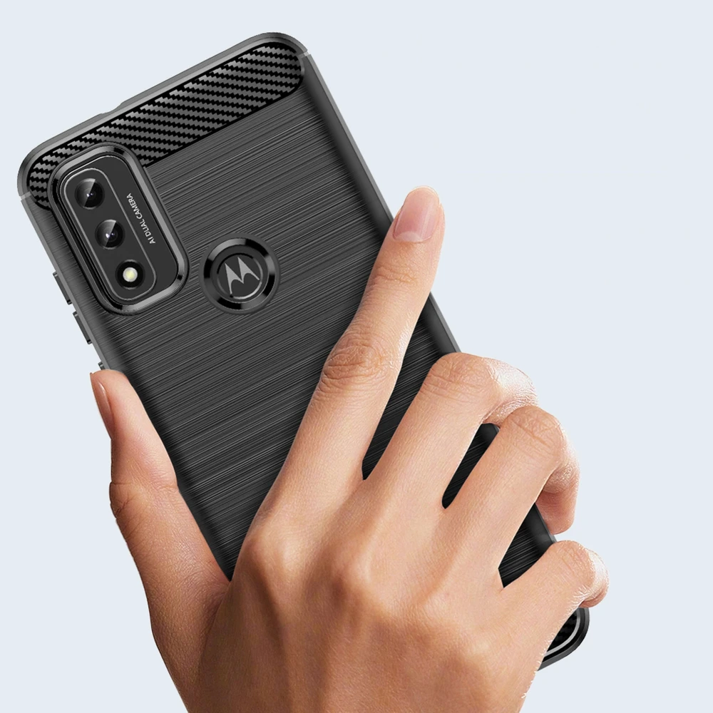 Hurtel Carbon dėklas skirtas Motorola Moto G Play 2022, juodas