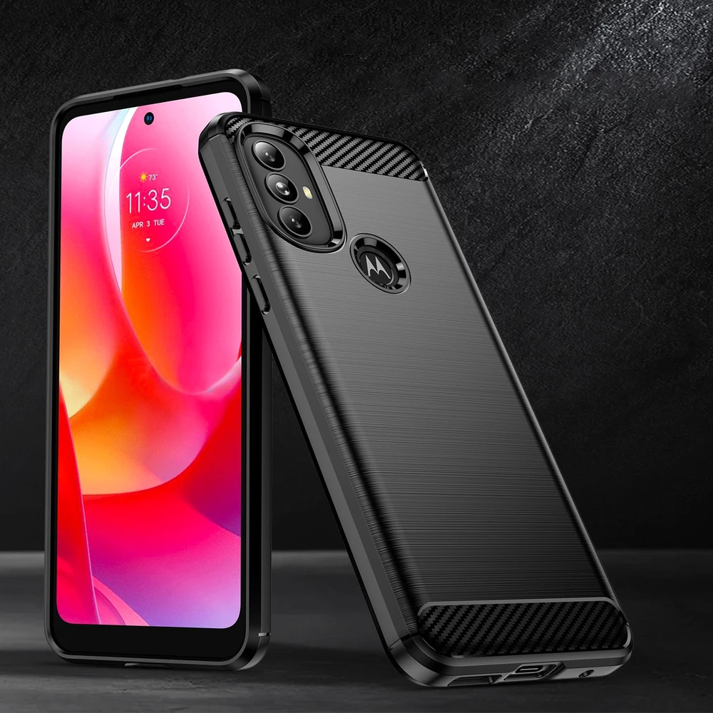 Hurtel Carbon dėklas skirtas Motorola Moto G Power 2022, juodas