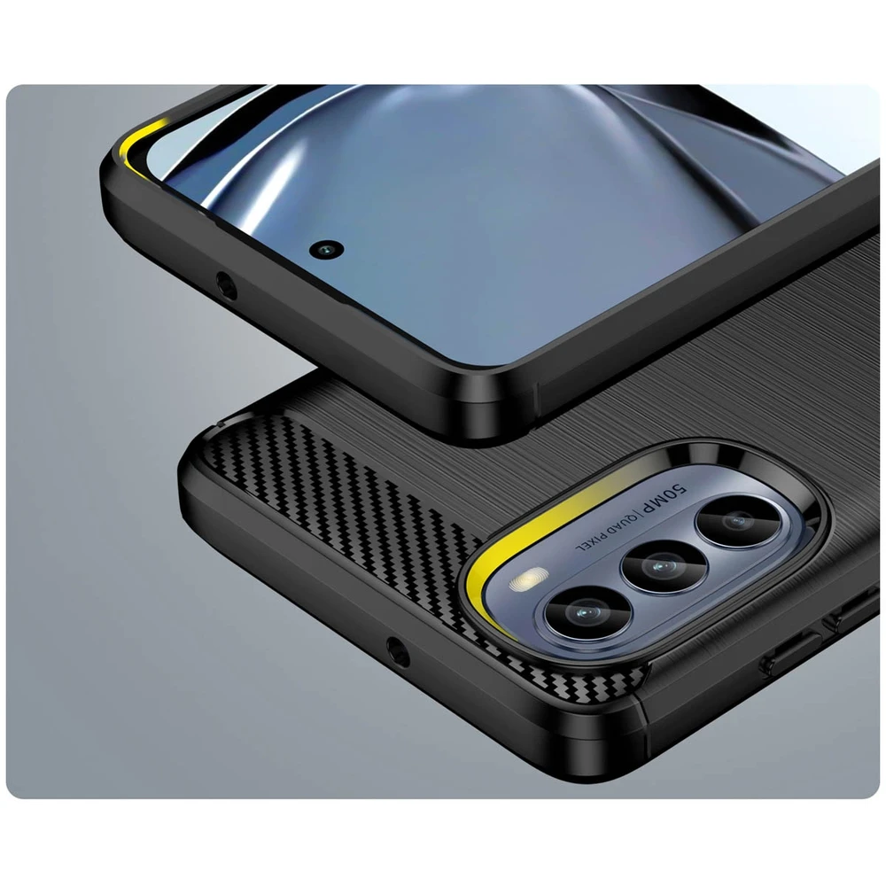 Hurtel Carbon dėklas skirtas Motorola Moto G62 5G, juodas