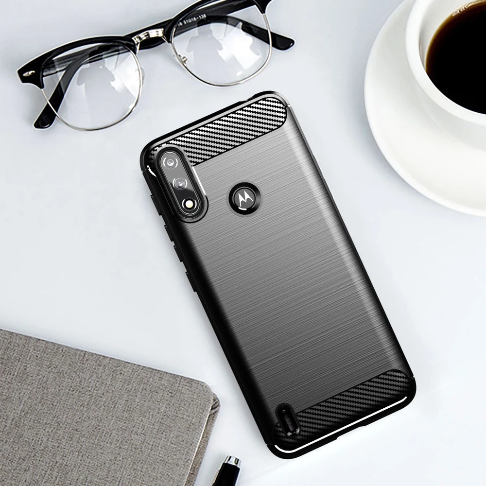 Hurtel Carbon dėklas skirtas Motorola Moto E7i Power, juodas