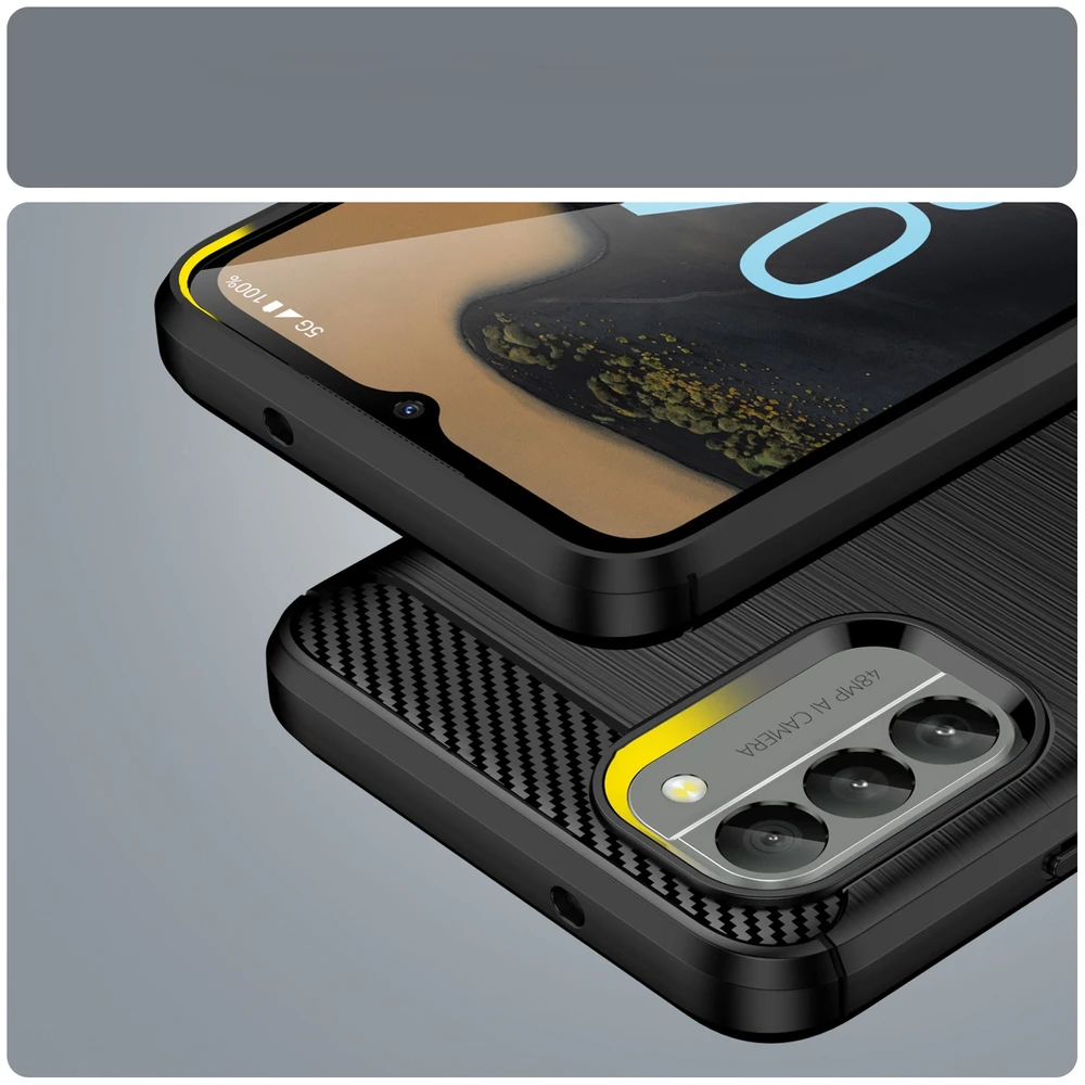 Hurtel Carbon dėklas skirtas NOKIA G400, juodas