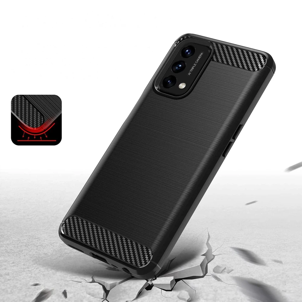 Hurtel Carbon dėklas skirtas OnePlus Nord N200 5G, juodas