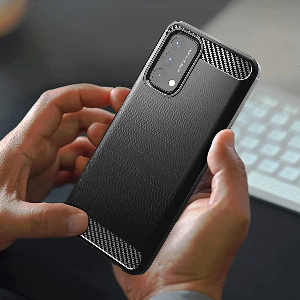 Hurtel Carbon dėklas skirtas OnePlus Nord N200 5G, juodas