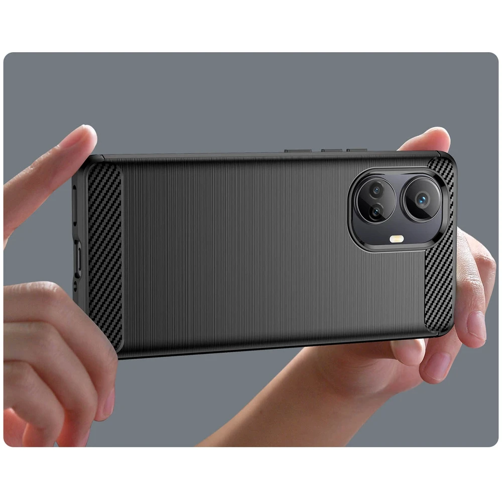 Hurtel Carbon dėklas skirtas Realme 10 Pro+, juodas