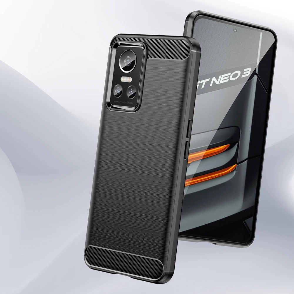Hurtel Carbon dėklas skirtas Realme GT Neo 3, juodas