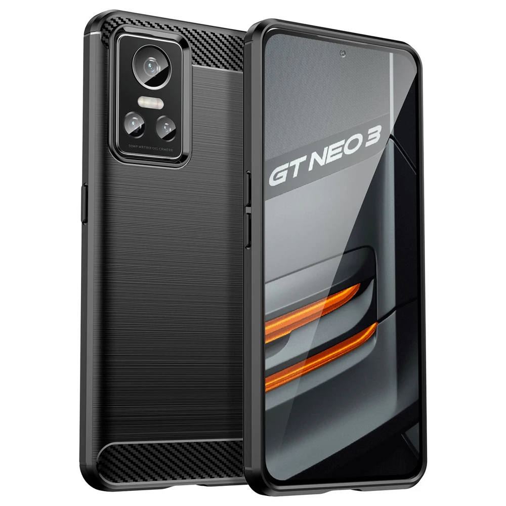 Hurtel Carbon dėklas skirtas Realme GT Neo 3, juodas