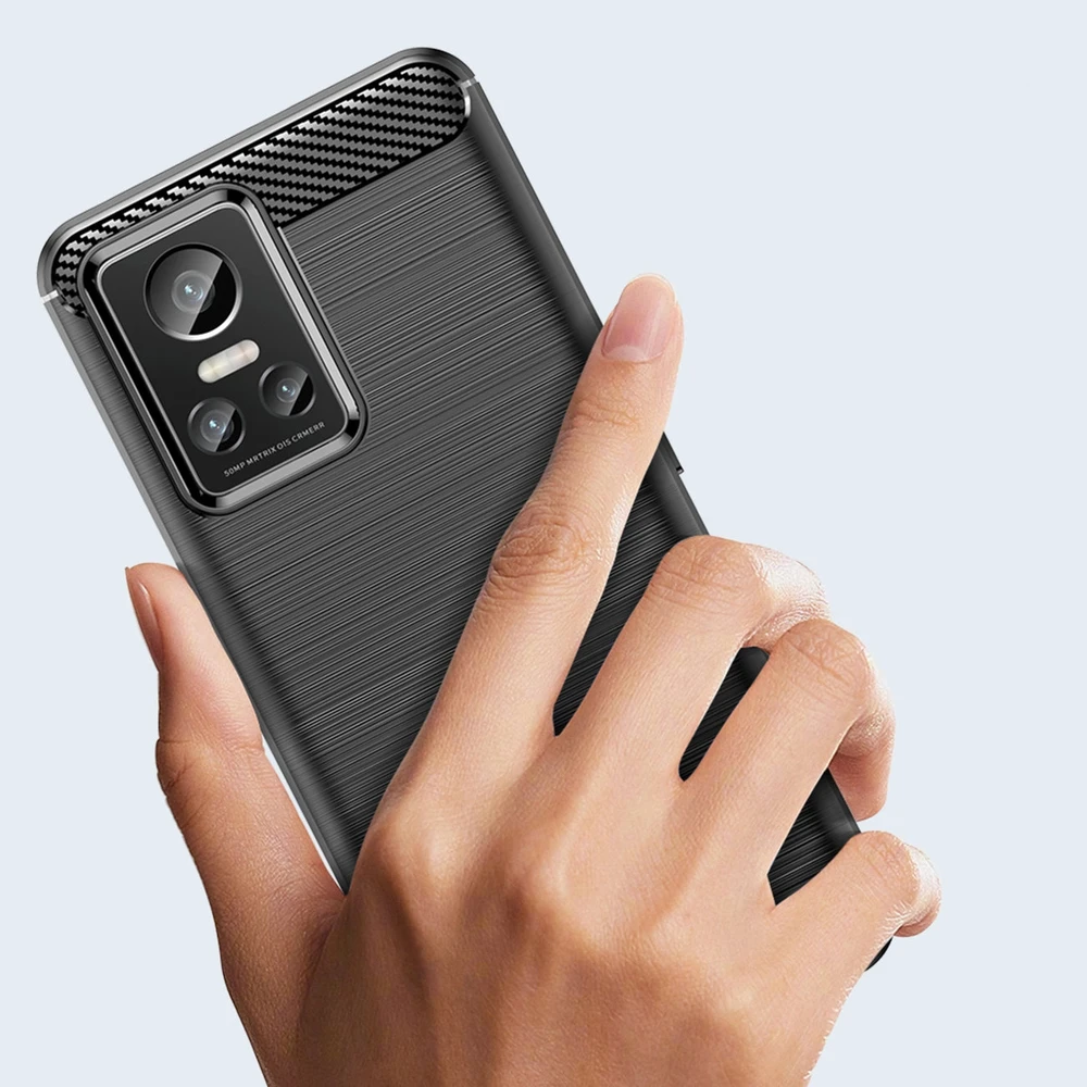 Hurtel Carbon dėklas skirtas Realme GT Neo 3, juodas