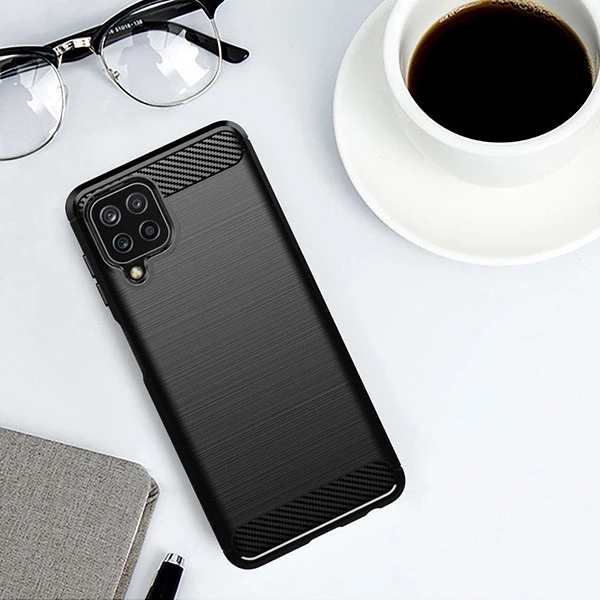 Hurtel Carbon dėklas skirtas Samsung Galaxy A22 4G, juodas