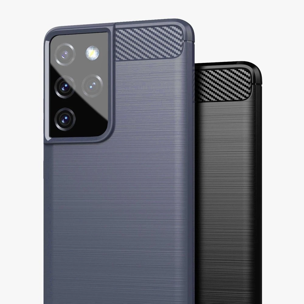 Hurtel Carbon dėklas skirtas Samsung Galaxy S21 Ultra 5G, mėlynas