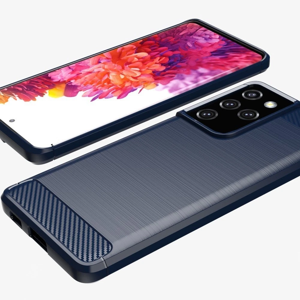 Hurtel Carbon dėklas skirtas Samsung Galaxy S21 Ultra 5G, mėlynas