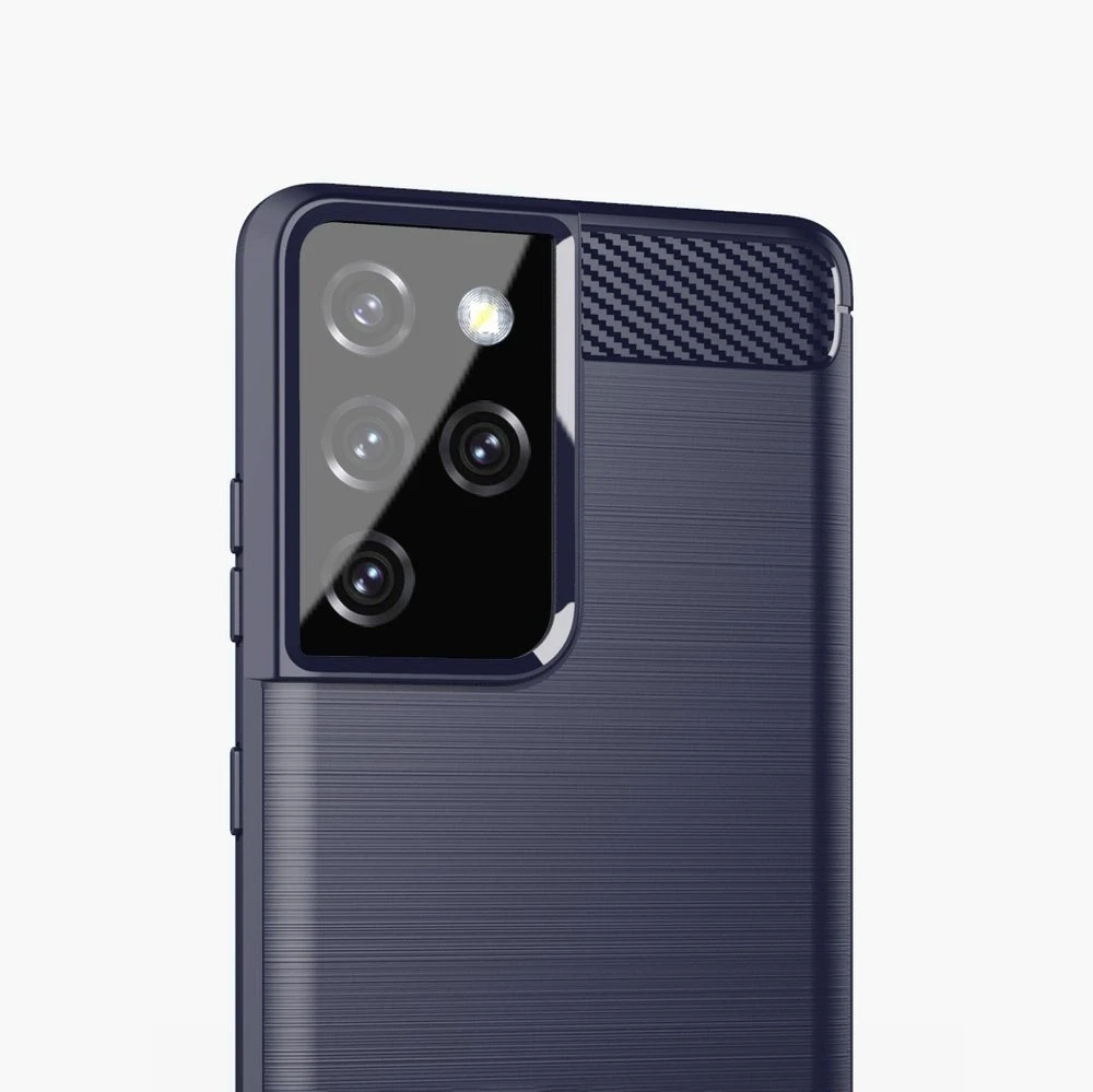 Hurtel Carbon dėklas skirtas Samsung Galaxy S21 Ultra 5G, mėlynas