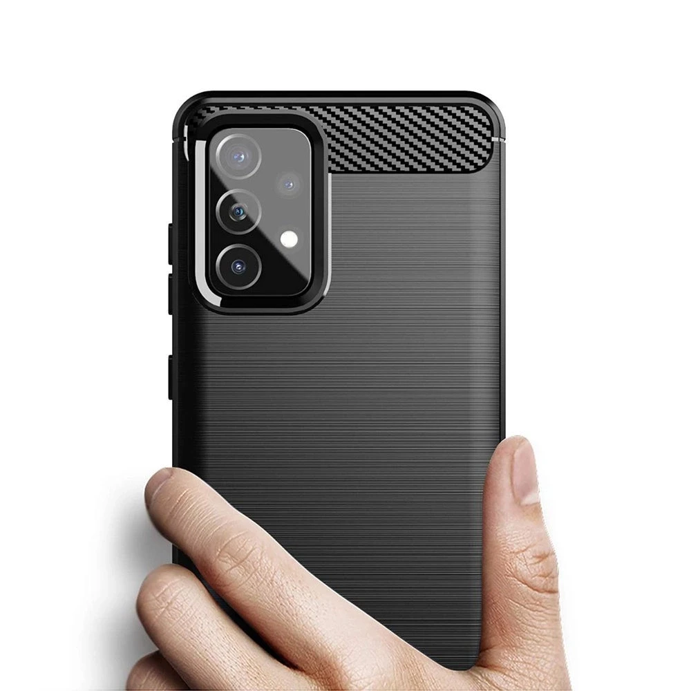 Hurtel Carbon dėklas skirtas Samsung Galaxy A72 4G, juodas
