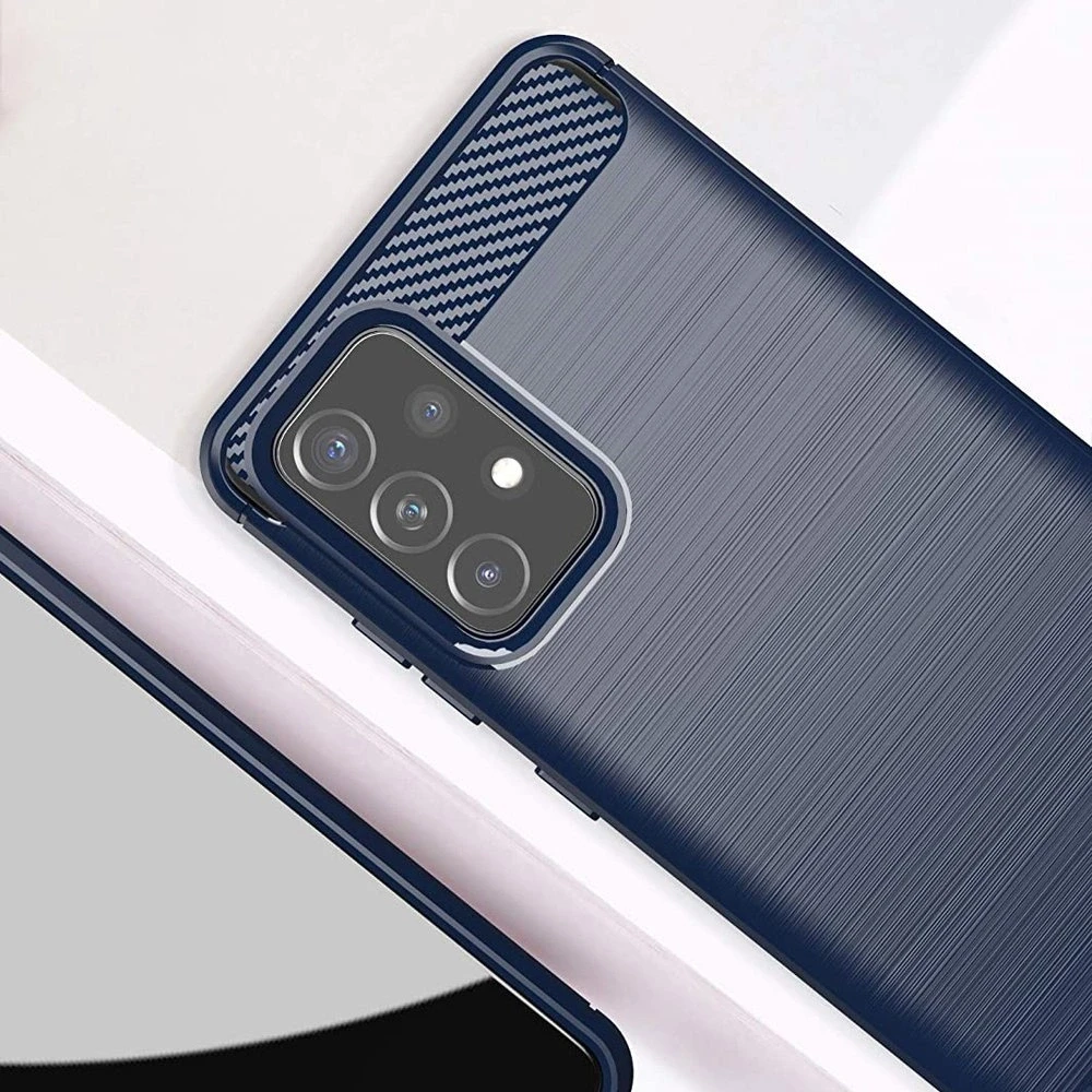Hurtel Carbon dėklas skirtas Samsung Galaxy A72 4G, mėlynas