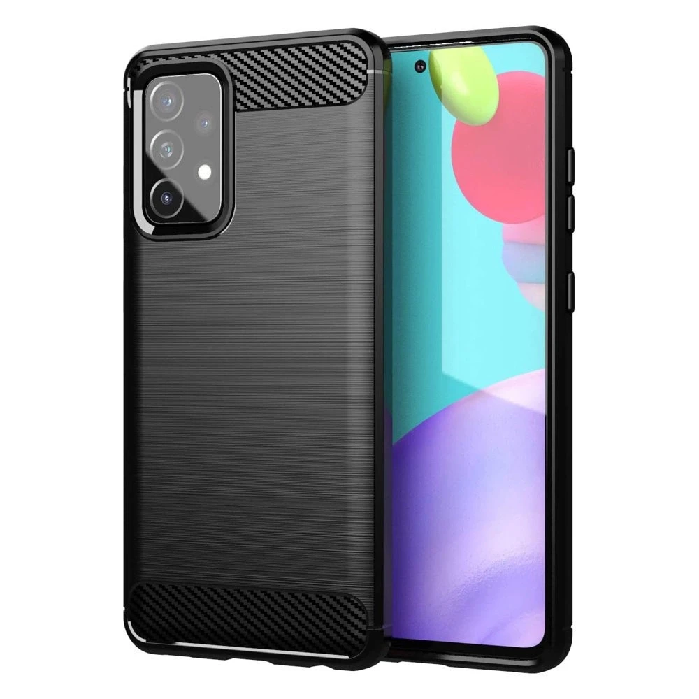 Hurtel Carbon dėklas skirtas Samsung Galaxy A72 4G, juodas