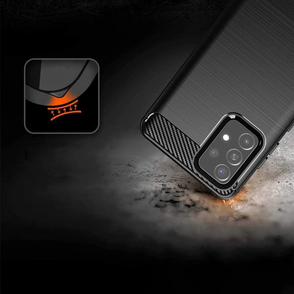 Hurtel Carbon dėklas skirtas Samsung Galaxy A72 4G, juodas