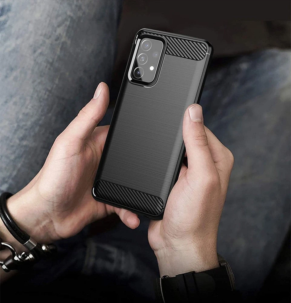 Hurtel Carbon dėklas skirtas Samsung Galaxy A72 4G, juodas
