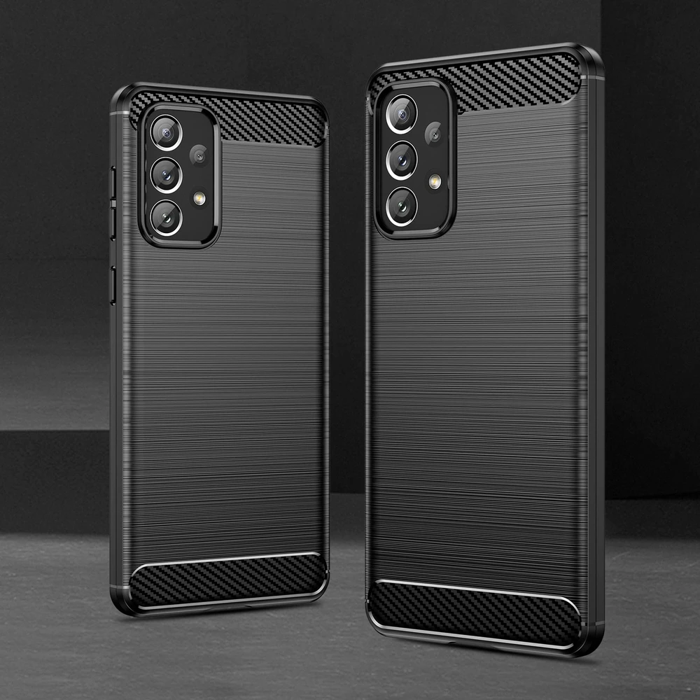 Hurtel Carbon dėklas skirtas Samsung Galaxy A73, juodas