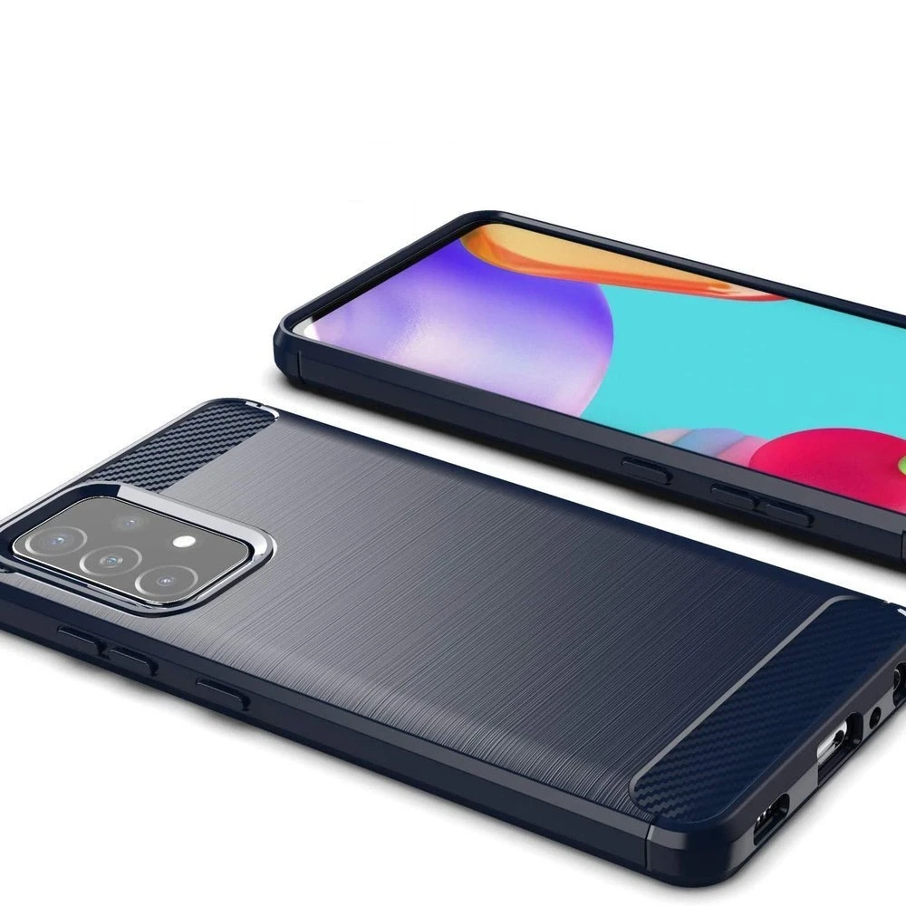 Hurtel Carbon dėklas skirtas Samsung Galaxy A72 4G, mėlynas