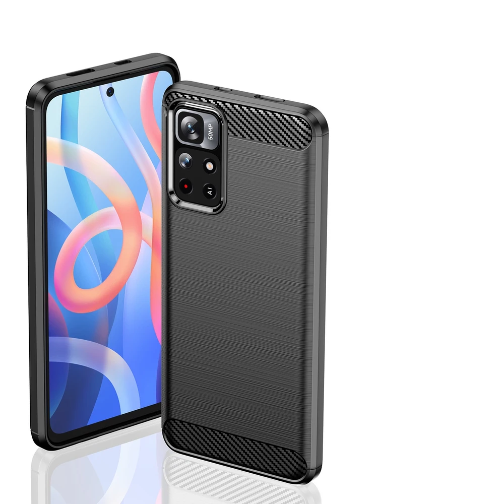 Hurtel Carbon dėklas skirtas Xiaomi Redmi Note 11, juodas