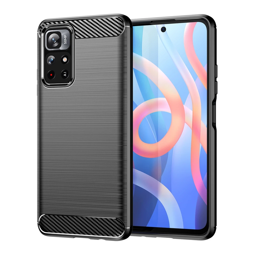 Hurtel Carbon dėklas skirtas Xiaomi Redmi Note 11, juodas