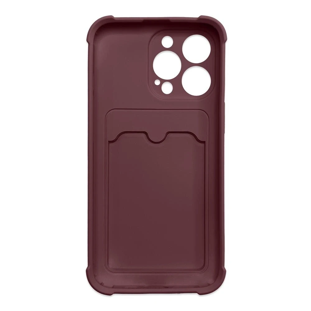 Hurtel Card Armor dėklas skirtas iPhone 12 Pro Max, aviečių spalvos