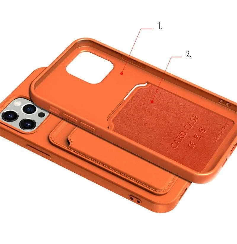 Hurtel Card silikoninis dėklas skirtas Samsung Galaxy A73, tamsiai mėlynas