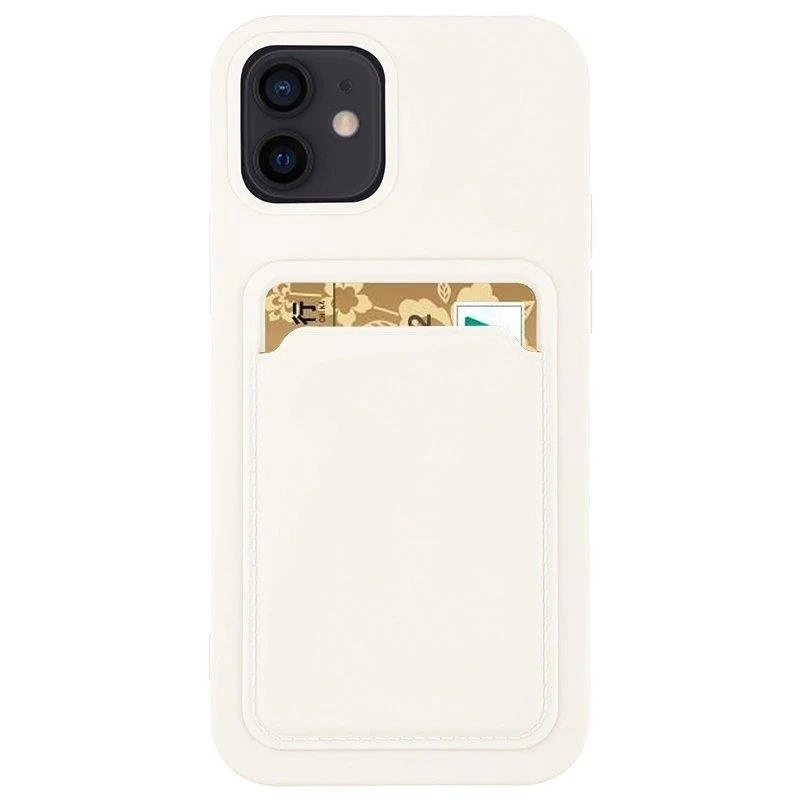 Hurtel Card silikoninis dėklas skirtas Samsung Galaxy S21+ 5G (S21 Plus 5G), baltas