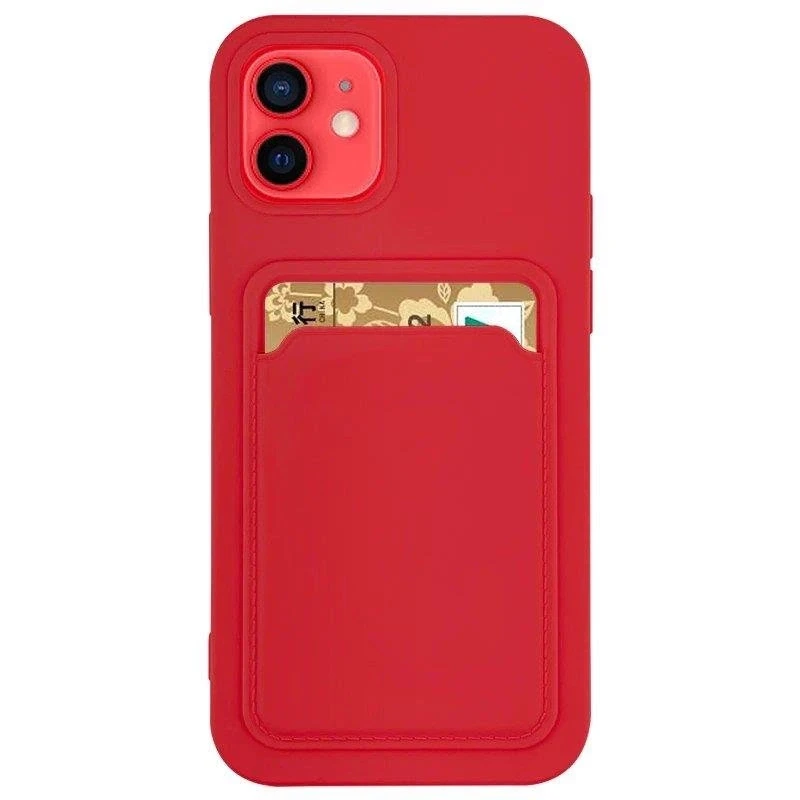 Hurtel Card silikoninis dėklas skirtas Samsung Galaxy A22 4G, raudonas