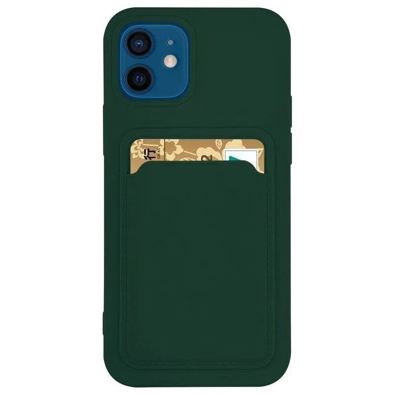 Hurtel Card silikoninis dėklas skirtas Samsung Galaxy A72 4G, tamsiai žalias