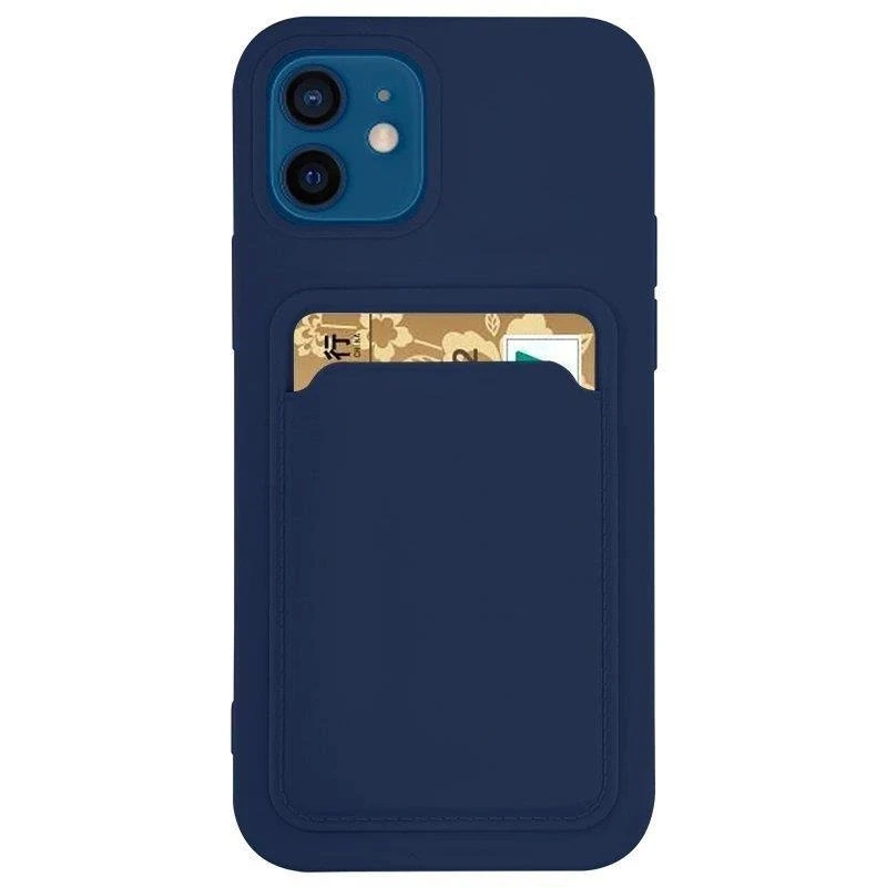 Hurtel Card silikoninis dėklas skirtas Samsung Galaxy A73, tamsiai mėlynas