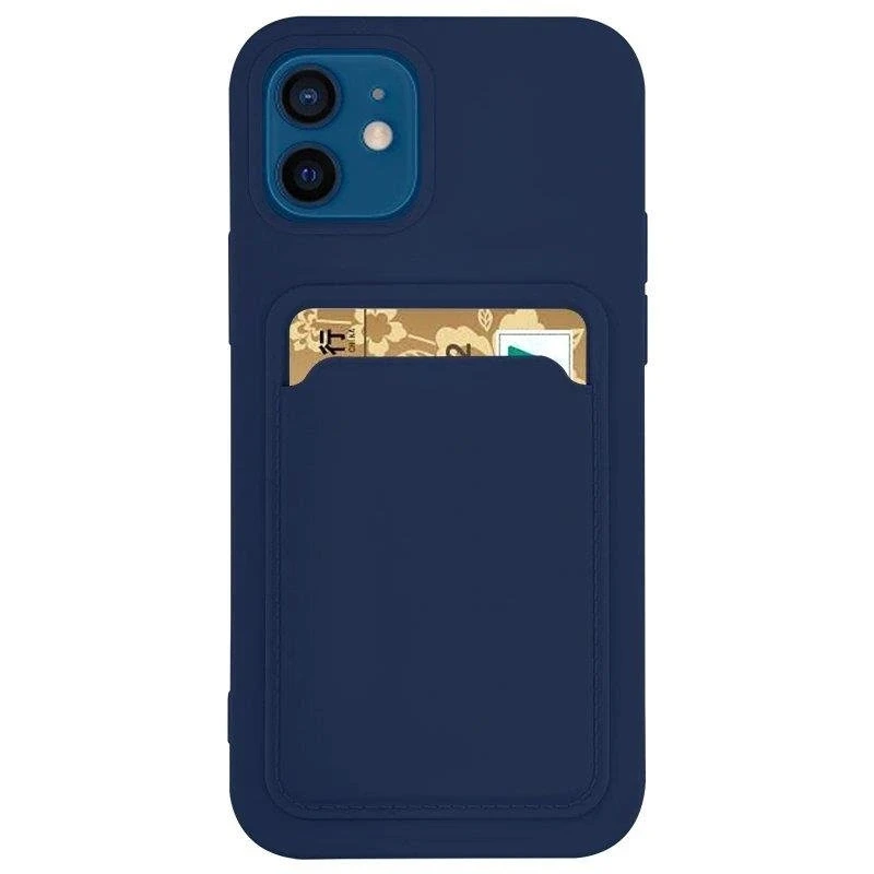 Hurtel Card silikoninis dėklas skirtas Samsung Galaxy A22 4G, tamsiai mėlynas