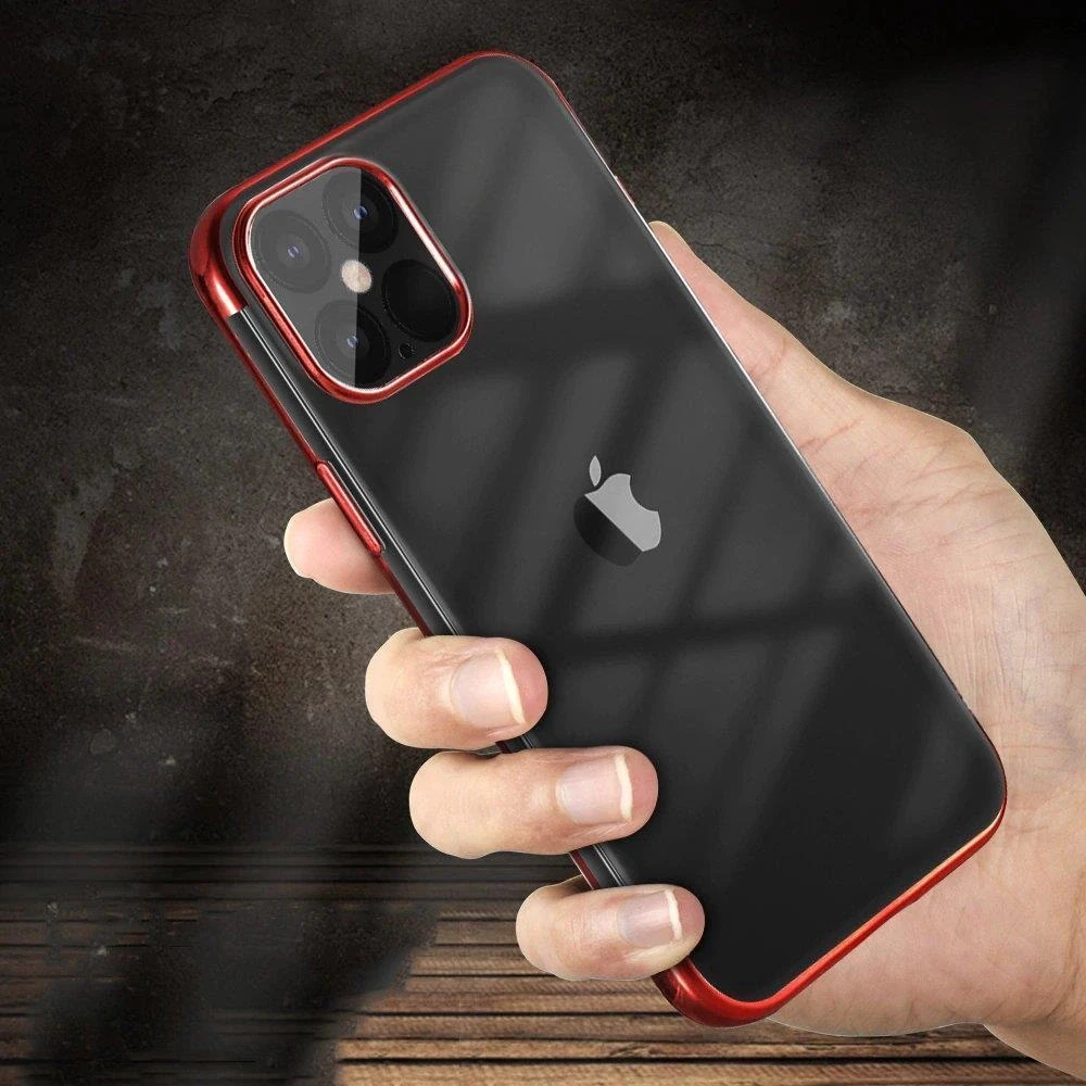 Hurtel Clear Color dėklas skirtas Xiaomi Redmi Note 11S/Note 11, raudonas rėmelis