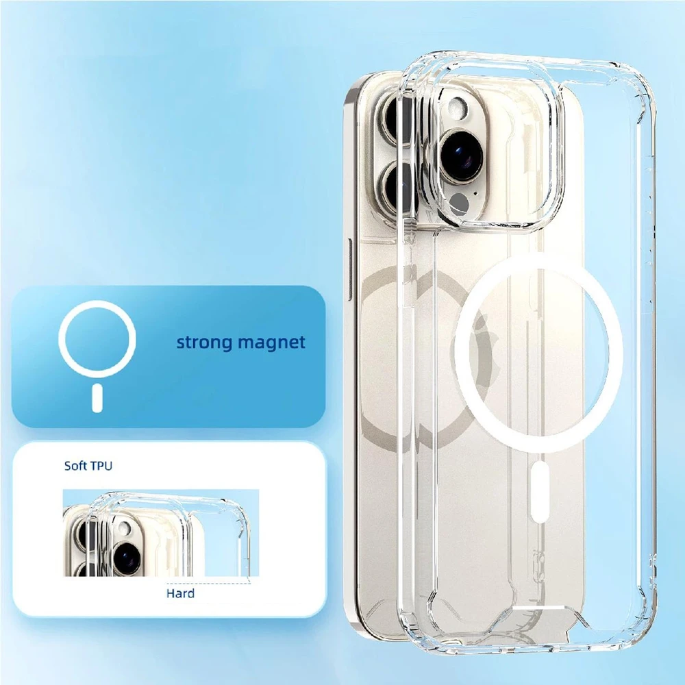 Hurtel Clear Corner MagSafe Apple iPhone 16 – dėklas telefonui skaidrus