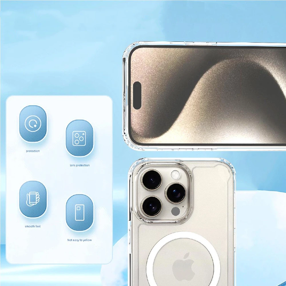 Hurtel Clear Corner MagSafe Apple iPhone 16 Pro Max – dėklas telefonui skaidrus
