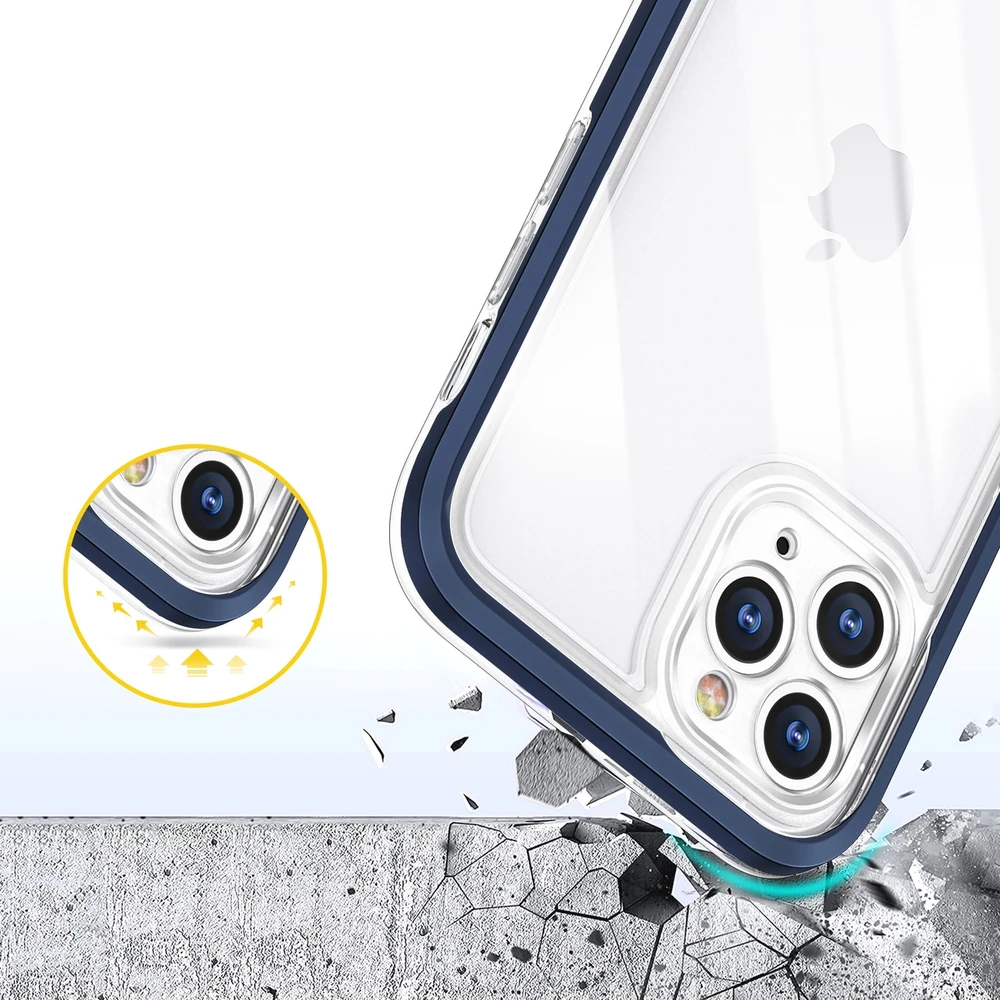 Hurtel Clear dėklas skirtas iPhone 11 Pro Max, mėlynas