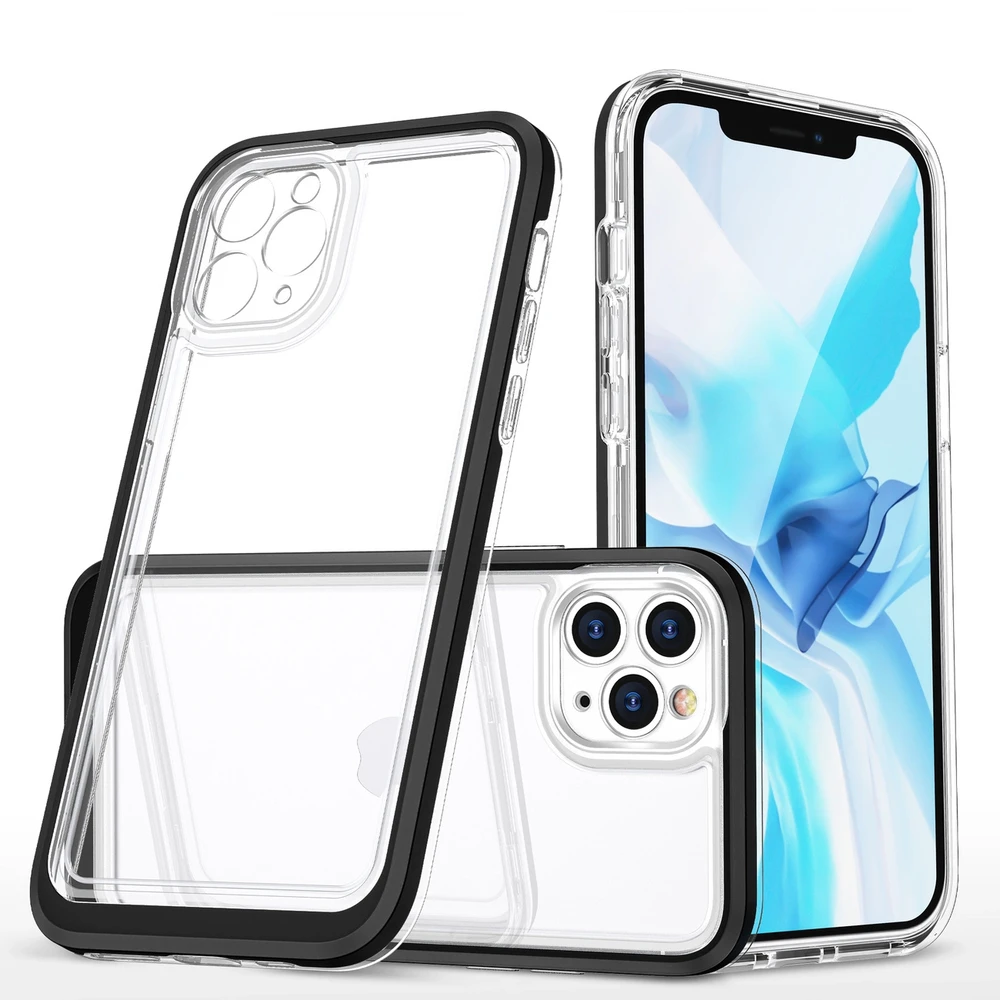 Hurtel Clear dėklas skirtas iPhone 11 Pro Max, juodas