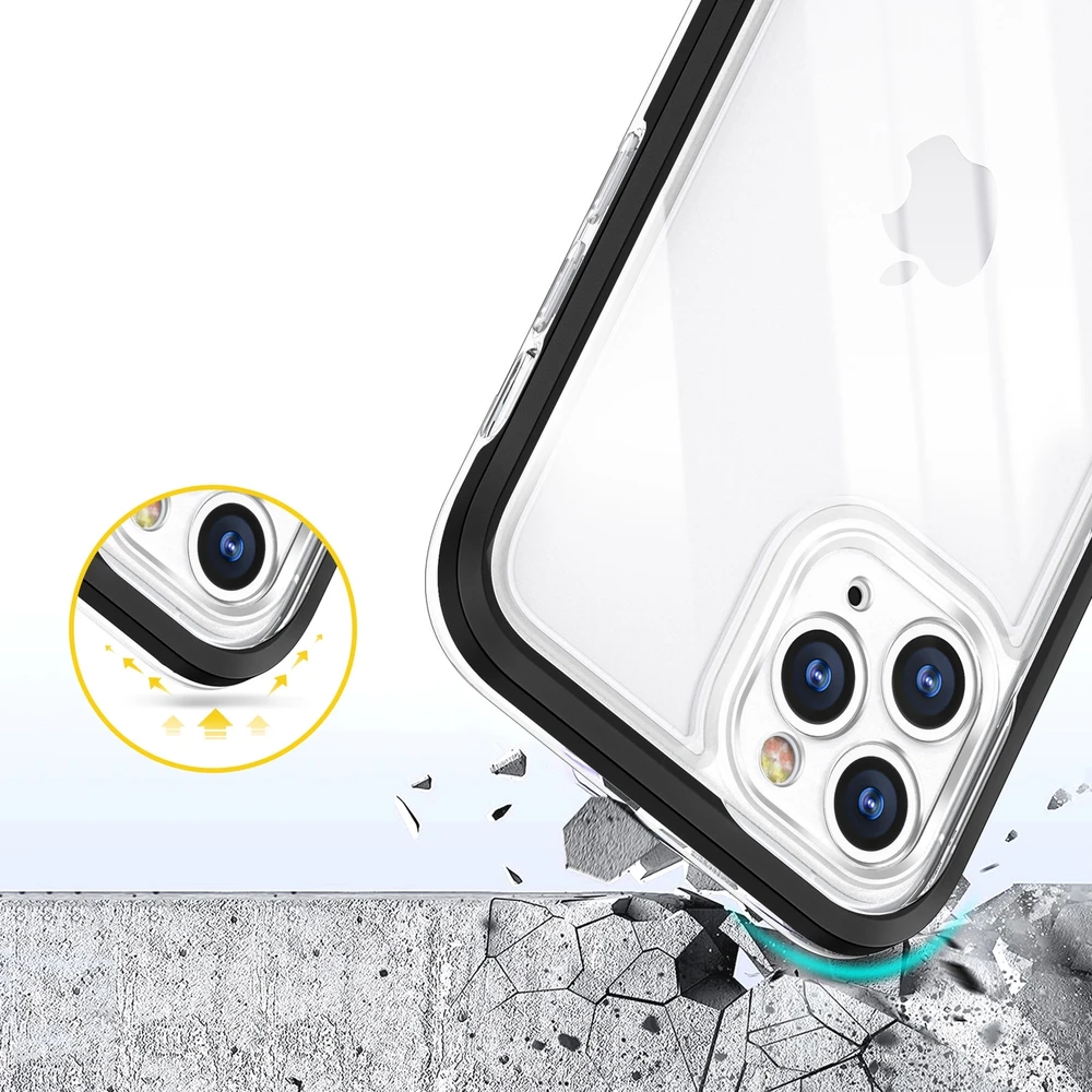 Hurtel Clear dėklas skirtas iPhone 11 Pro Max, juodas