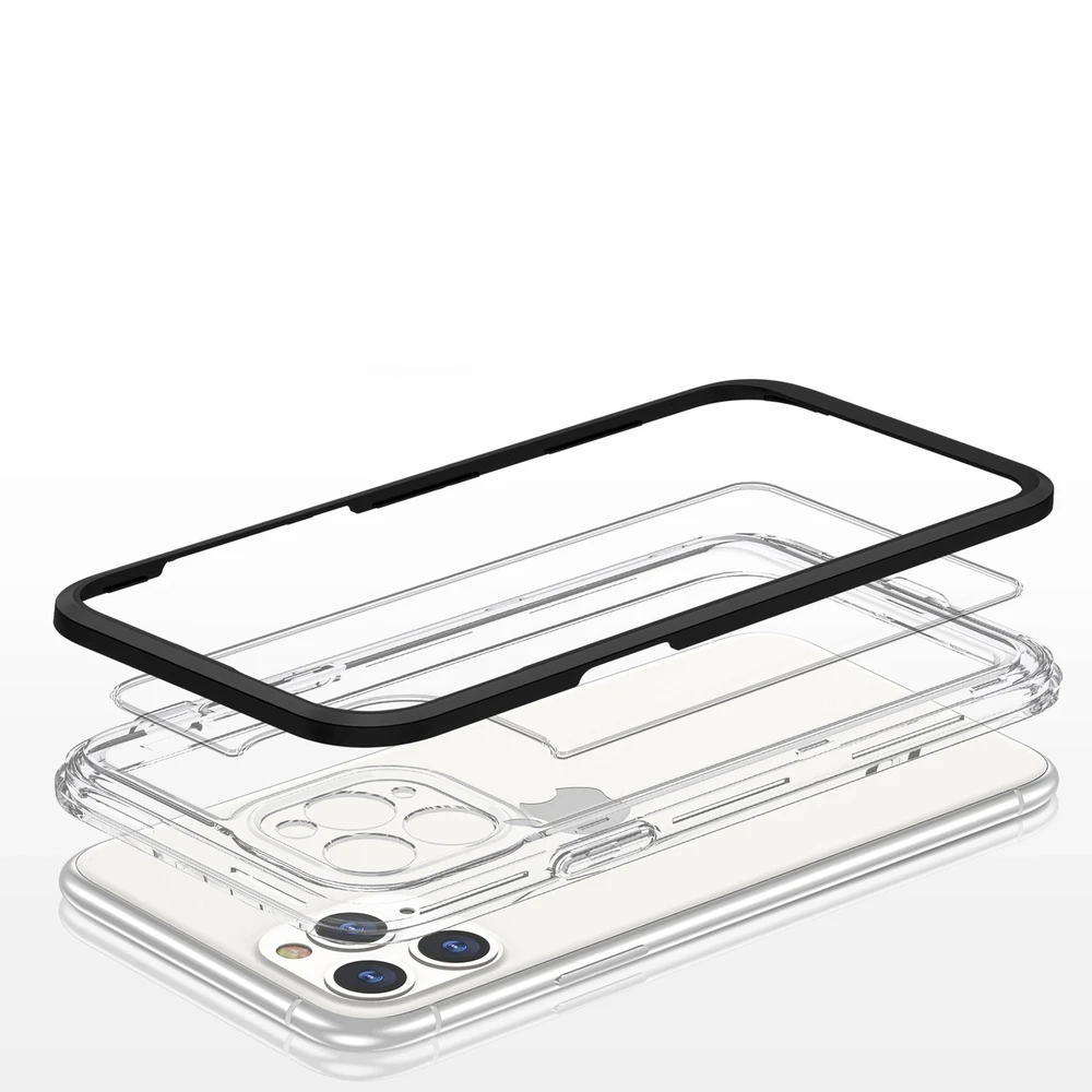 Hurtel Clear dėklas skirtas iPhone 11 Pro Max, juodas