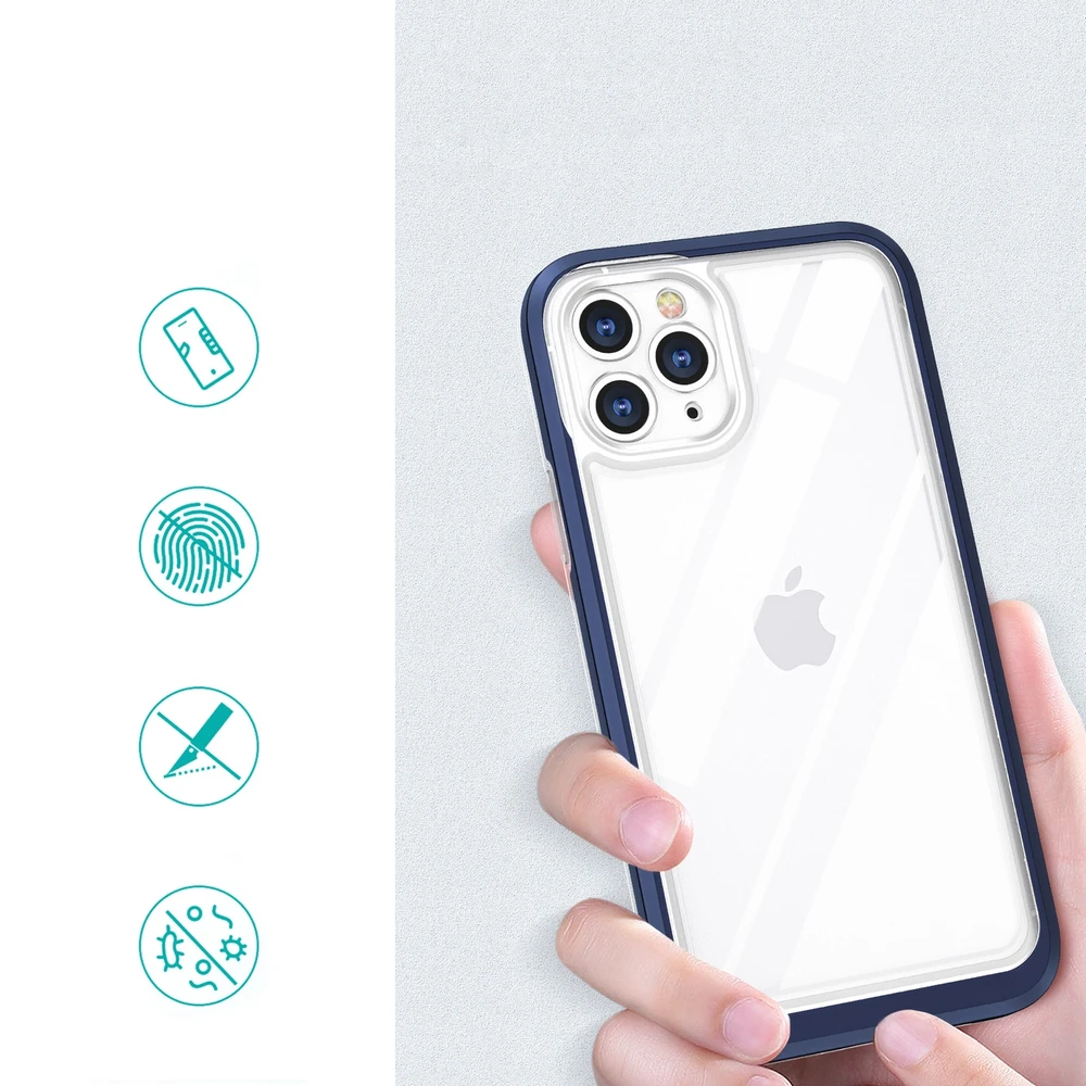 Hurtel Clear dėklas skirtas iPhone 11 Pro Max, mėlynas